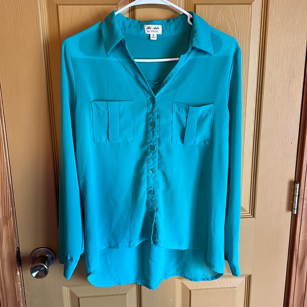Hi- Low Button Up Blouse